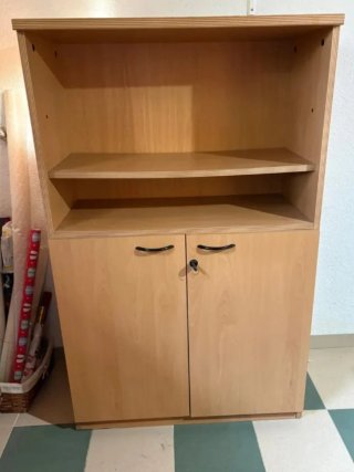 Armario con Estantería de Madera