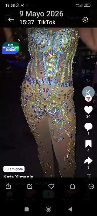 Traje de fiesta lentejuelas dorado y plateado