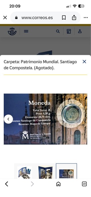 Cartera 2 Euro España 2018 Compostela