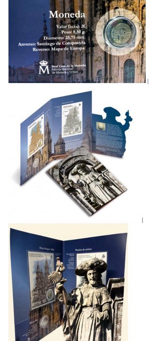 Cartera 2 Euro España 2018 Compostela