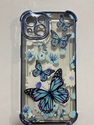 Funda iPhone 13 Mariposas Azul