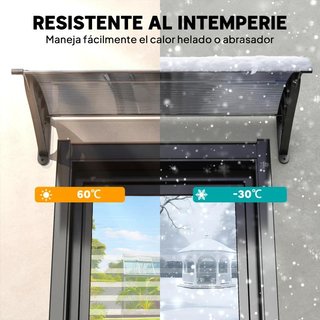 Marquesina Puerta Policarbonato 100x75cm Negra