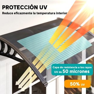 Marquesina Puerta Policarbonato 100x75cm Negra