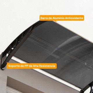 Marquesina Puerta Policarbonato 100x75cm Negra