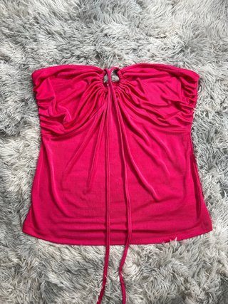 Top Strapless Rosa Drapeado