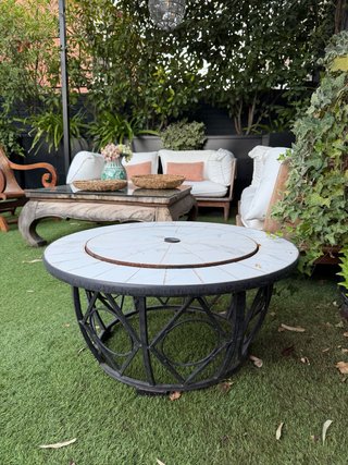 Mesa Brasero Exterior/Barbacoa Cerámica y Metal