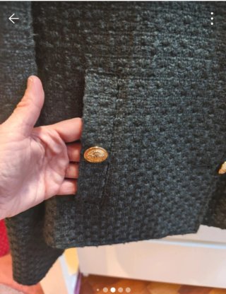 Chaqueta Zara Mujer Negra Botones Dorados