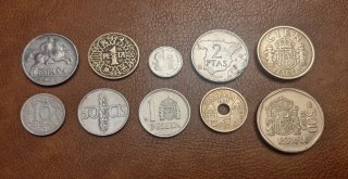 Lote de 9 Monedas de Pesetas