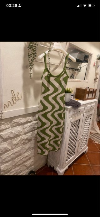 Vestido comprido estampado é Xs mas veste S