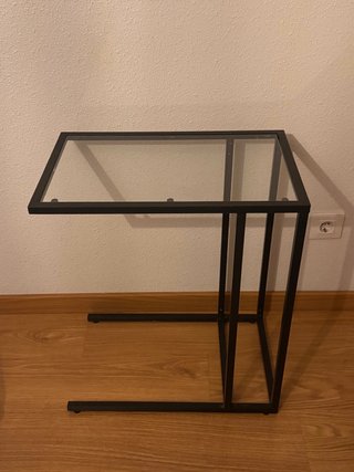 Mesilla auxiliar cristal y metal mesa ikea