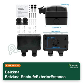 Enchufe exterior impermeable IP66 doble