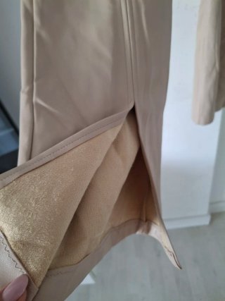 Pantalones de cuero  Beige Zara Talla L