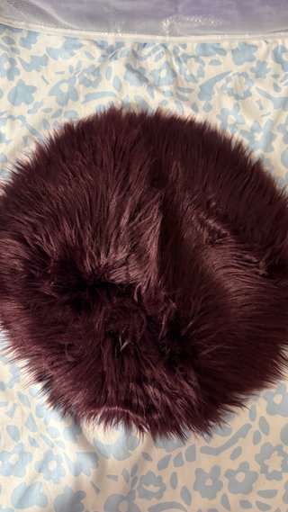 Alfombra Redonda de Pelo burdeos