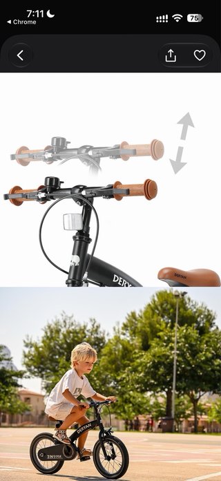 Bicicleta Infantil Deryan 3 en 1, 12 pulgadas