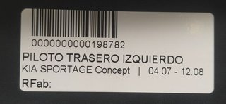PILOTO TRASERO IZQUIERDO KIA SPORTAGE Concept