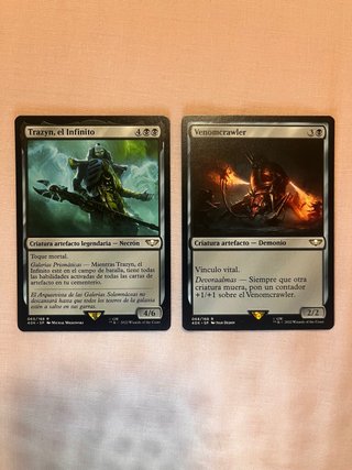 Cartas Magic warhammer 40k Trazyn y Venomcrawler