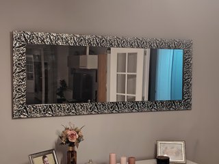 Espejo Rectangular Negro y Plata