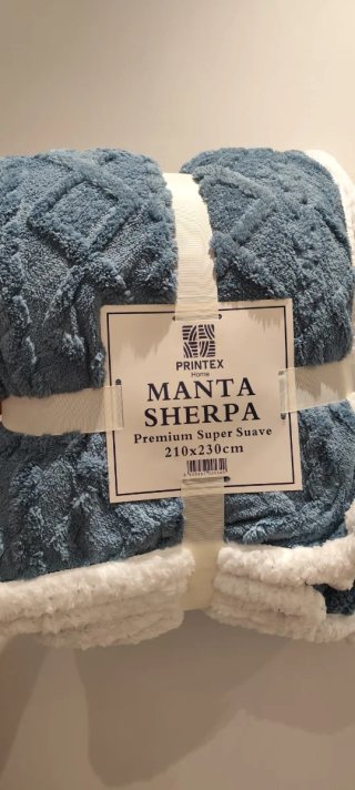 Manta Printex Sherpa 210x230cm Azul