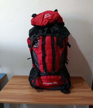 Mochila 90L Roja Gran Capacidad Impermeable Nueva