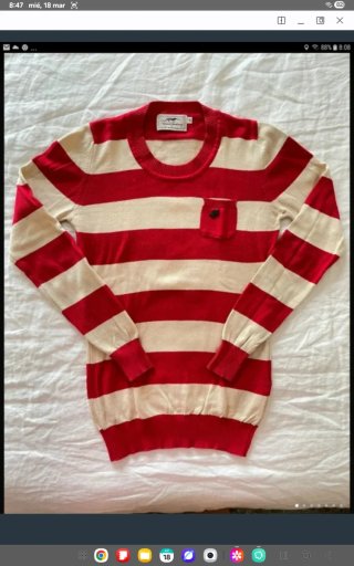 Jersey Burberry Rayas Beige y Rojo Talla XS