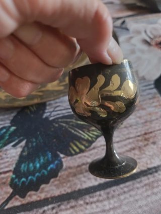 Juego licor oriental negro y dorado