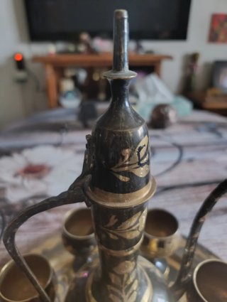 Juego licor oriental negro y dorado