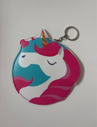 Monedero Llavero Unicornio Rosa y Azul