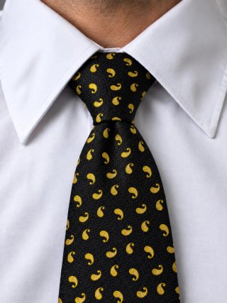Corbata Vintage de Seda Estampado Paisley