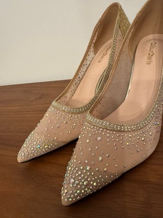 Zapatos de Fiesta Nude con Pedrería Talla 40
