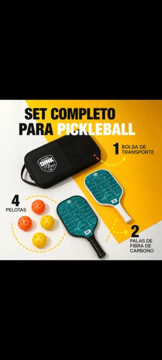 Set Pickleball 2 palas, 4 pelotas y funda.
