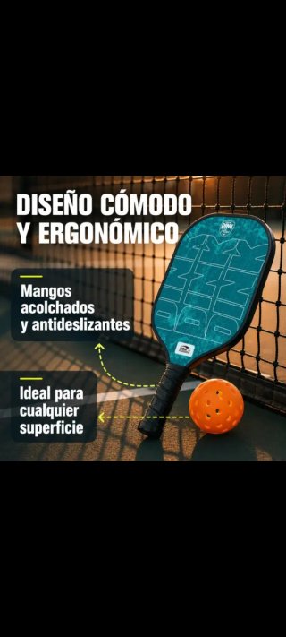 Set Pickleball 2 palas, 4 pelotas y funda.