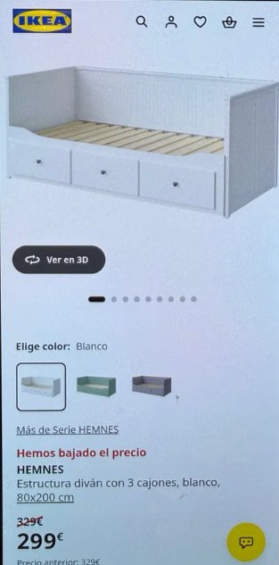 Cama IKEA Hemnes blanca con 3 cajones