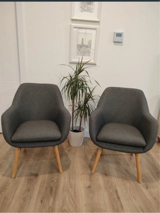 2 Sillones UDSBJERG Tela Gris