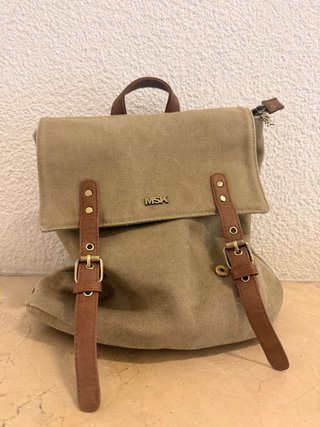 Mochila MSK lona y cuero