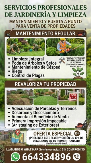 Jardinería, Desbroce y Puesta a Punto de Casas