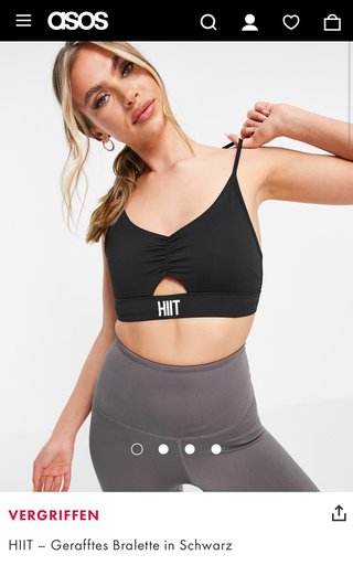 Top deportivo ASOS HIIT negro talla XS