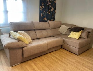 Chaise longue de tela beige