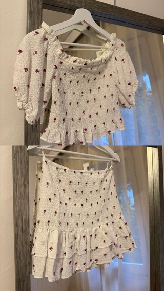 Conjunto top y falda floral