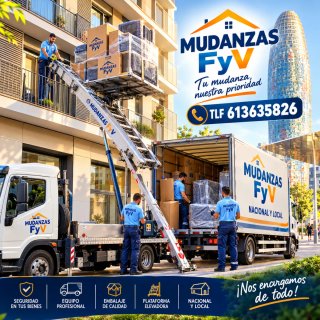 Grúa plataforma de mudanza