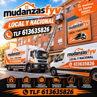 Grúa plataforma de mudanza