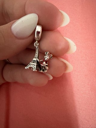 Pandora Charm Minnie Torre Eiffel Rojo Plata