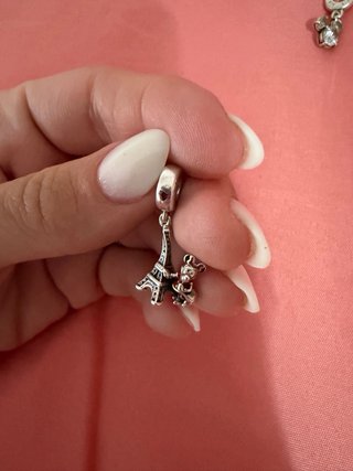 Pandora Charm Minnie Torre Eiffel Rojo Plata