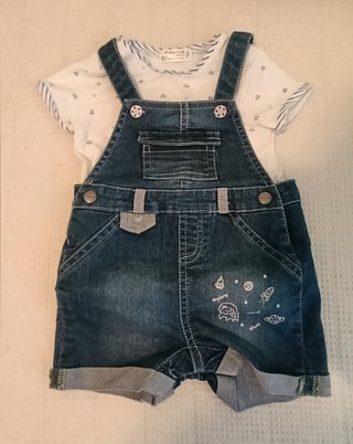 Peto vaquero y camiseta Mayoral 2-4 meses (65cm)