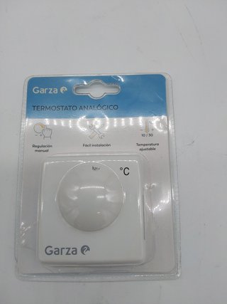 Garza - Termostato analogico per caldaia e riscaldamento, 2 fili, regolazione manuale, Bianco, 45 x 13