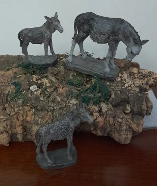 3 Asini per Presepe cm 10 il grande 7 cm i piccoli