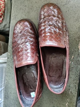 Mocasines de cuero trenzado marrones