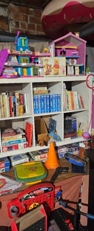 juguetes, libros y juegos variados