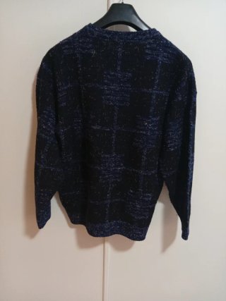 Jersey Lana Vintage Cuadros Azul Talla XXL