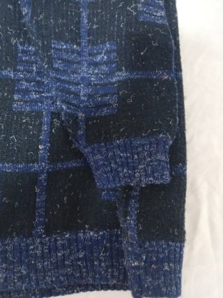 Jersey Lana Vintage Cuadros Azul Talla XXL