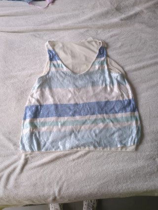 Top lentejuelas rayas azul y blanco